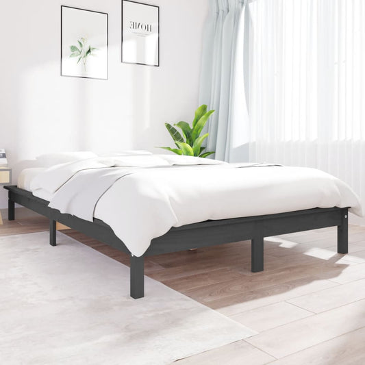Bed Frame without Mattress Grey Small Double Solid Wood