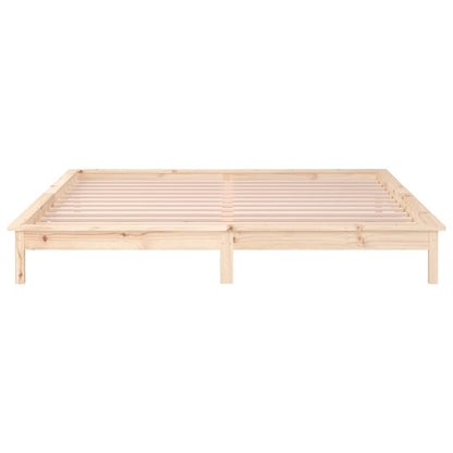 LED Bed Frame without Mattress 160x200 cm Solid Wood