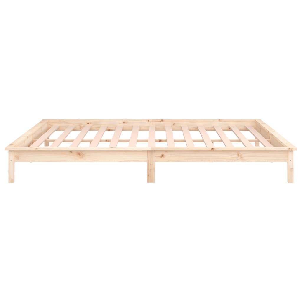 LED Bed Frame without Mattress 160x200 cm Solid Wood