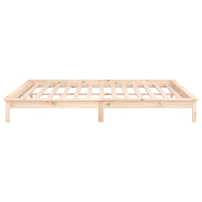 LED Bed Frame without Mattress 160x200 cm Solid Wood