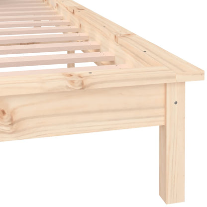 LED Bed Frame without Mattress 160x200 cm Solid Wood