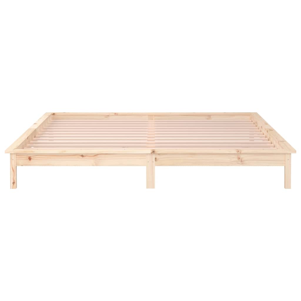 LED Bed Frame without Mattress 120x190 cm Small Double Small Double Solid Wood