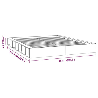 Bed Frame without Mattress Grey 135x190 cm Double Double Solid Wood