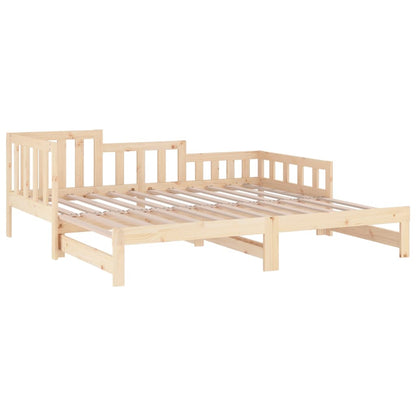 Pull-out Day Bed without Mattress 2x(90x200) cm Solid Wood Pine