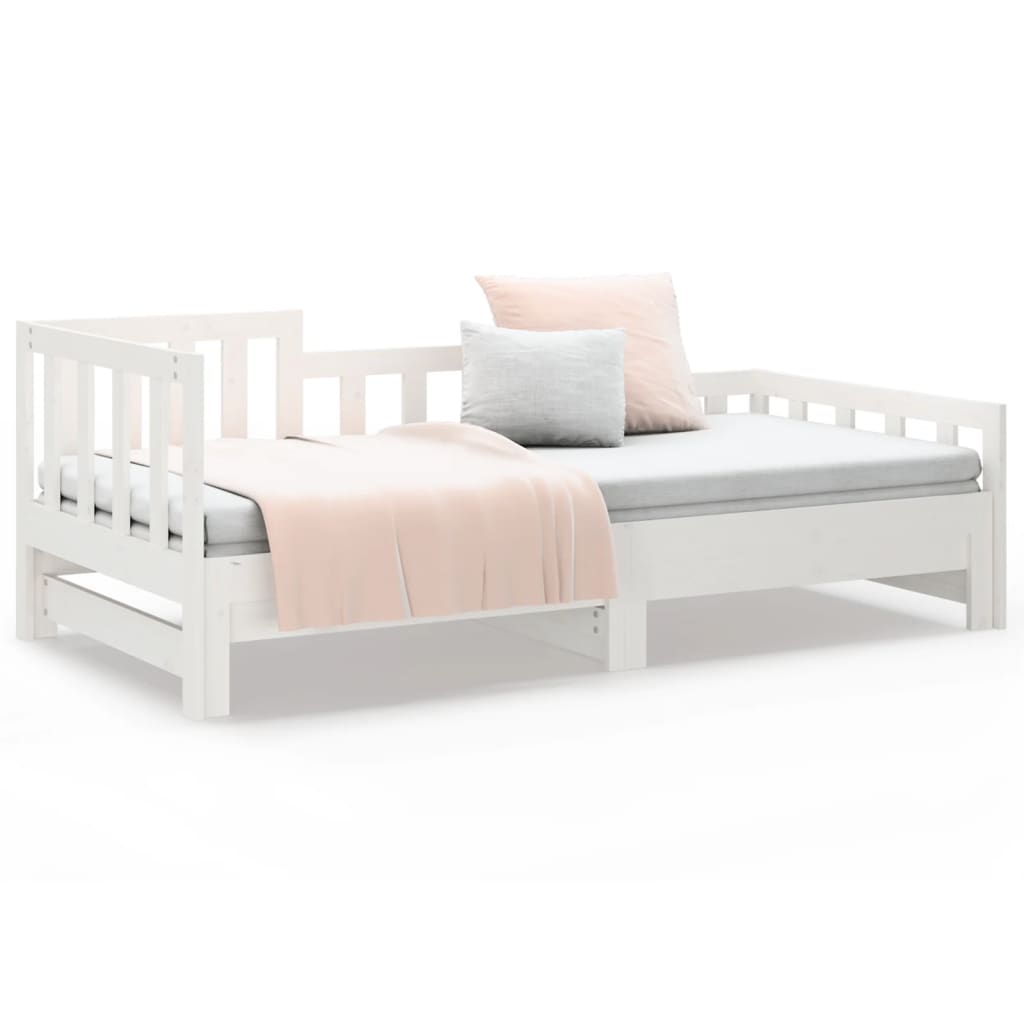 Pull-out Day Bed without Mattress White 2x(90x200) cm
