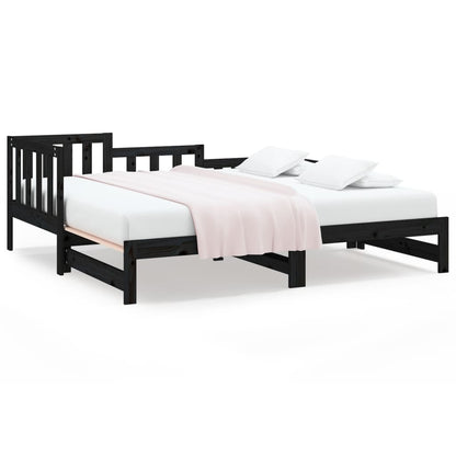 Pull-out Day Bed without Mattress Black 2x(90x200) cm