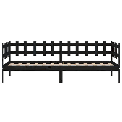 Day Bed without Mattress Black 90x200 cm Solid Wood Pine
