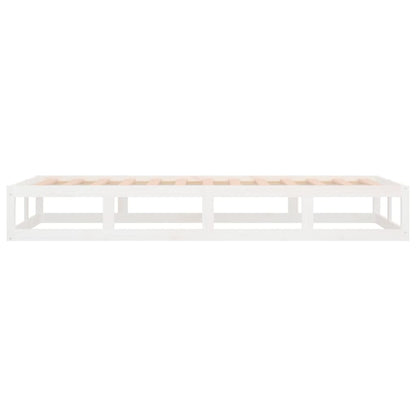 Bed Frame without Mattress White 100x200 cm Solid Wood