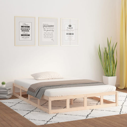 Bed Frame without Mattress 140x200 cm Solid Wood