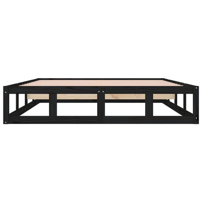 Bed Frame without Mattress Black 140x200 cm Solid Wood