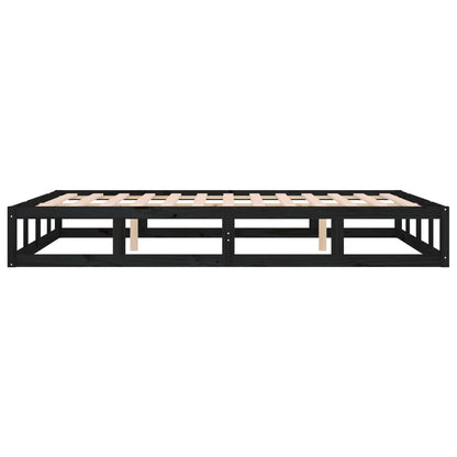Bed Frame without Mattress Black 140x200 cm Solid Wood