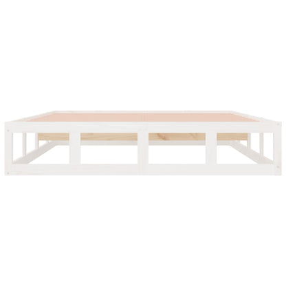 Bed Frame without Mattress White 200x200 cm Solid Wood