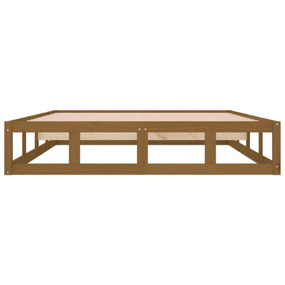 Bed Frame without Mattress Honey Brown 200x200 cm Solid Wood