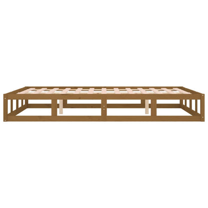 Bed Frame without Mattress Honey Brown 200x200 cm Solid Wood