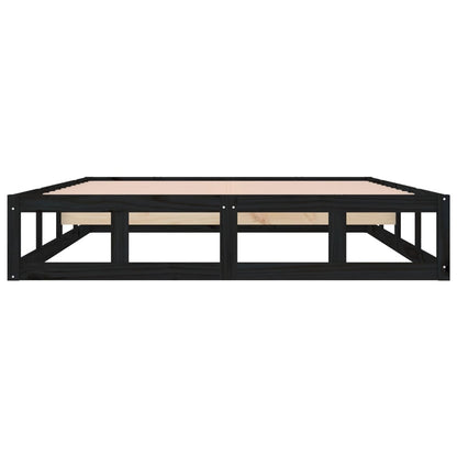 Bed Frame without Mattress Black 200x200 cm Solid Wood