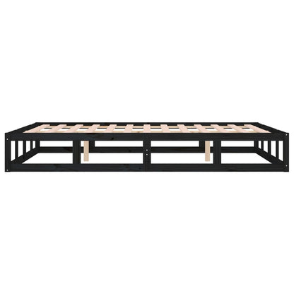 Bed Frame without Mattress Black 200x200 cm Solid Wood