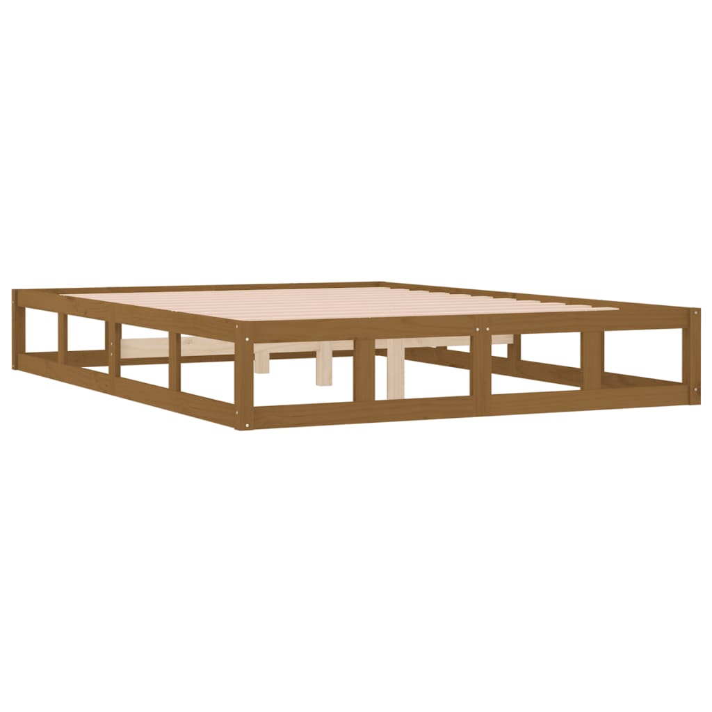 Bed Frame without Mattress Honey Brown 120x190 cm Small Double  Solid Wood