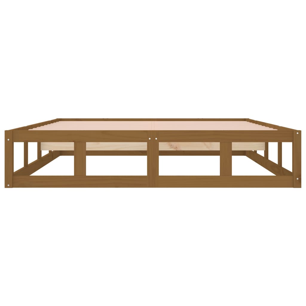 Bed Frame without Mattress Honey Brown 120x190 cm Small Double  Solid Wood