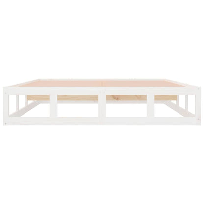 Bed Frame without Mattress White 135x190 cm Double Double Solid Wood