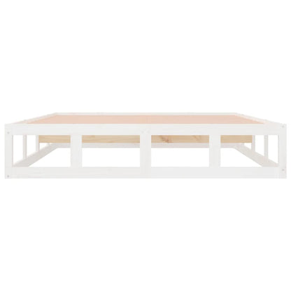 Bed Frame without Mattress White 140x190 cm Solid Wood