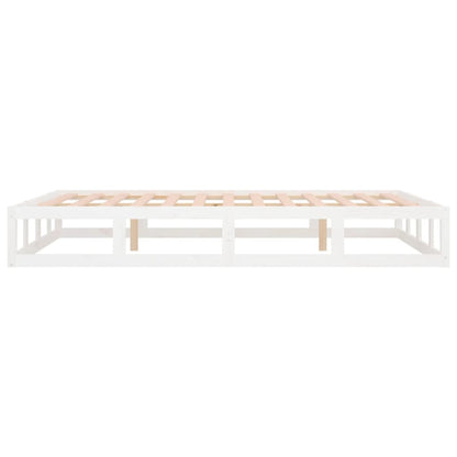 Bed Frame without Mattress White 140x190 cm Solid Wood