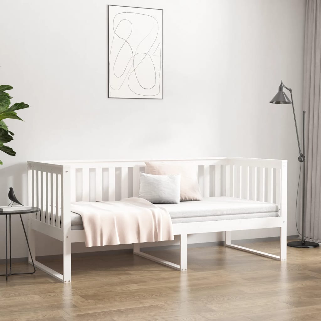 Day Bed without Mattress White 90x200 cm Solid Wood Pine