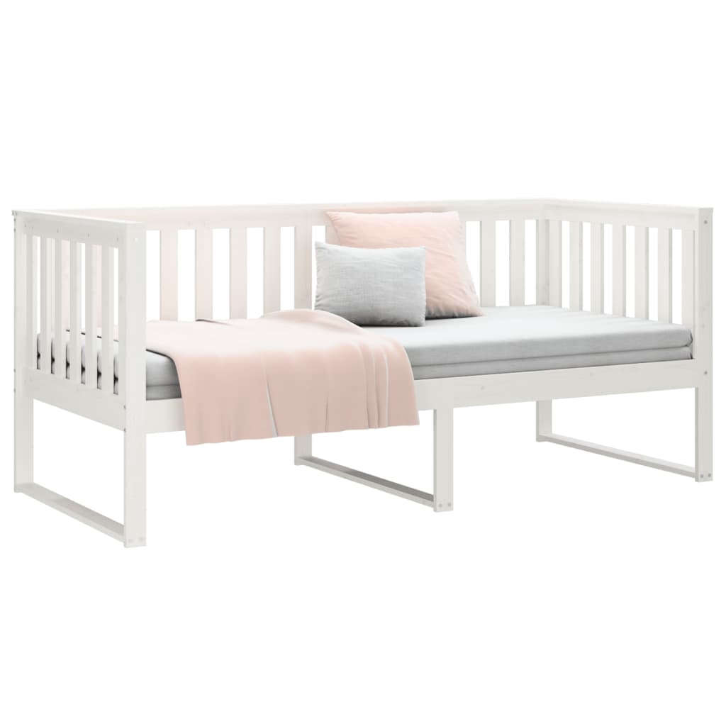 Day Bed without Mattress White 90x200 cm Solid Wood Pine