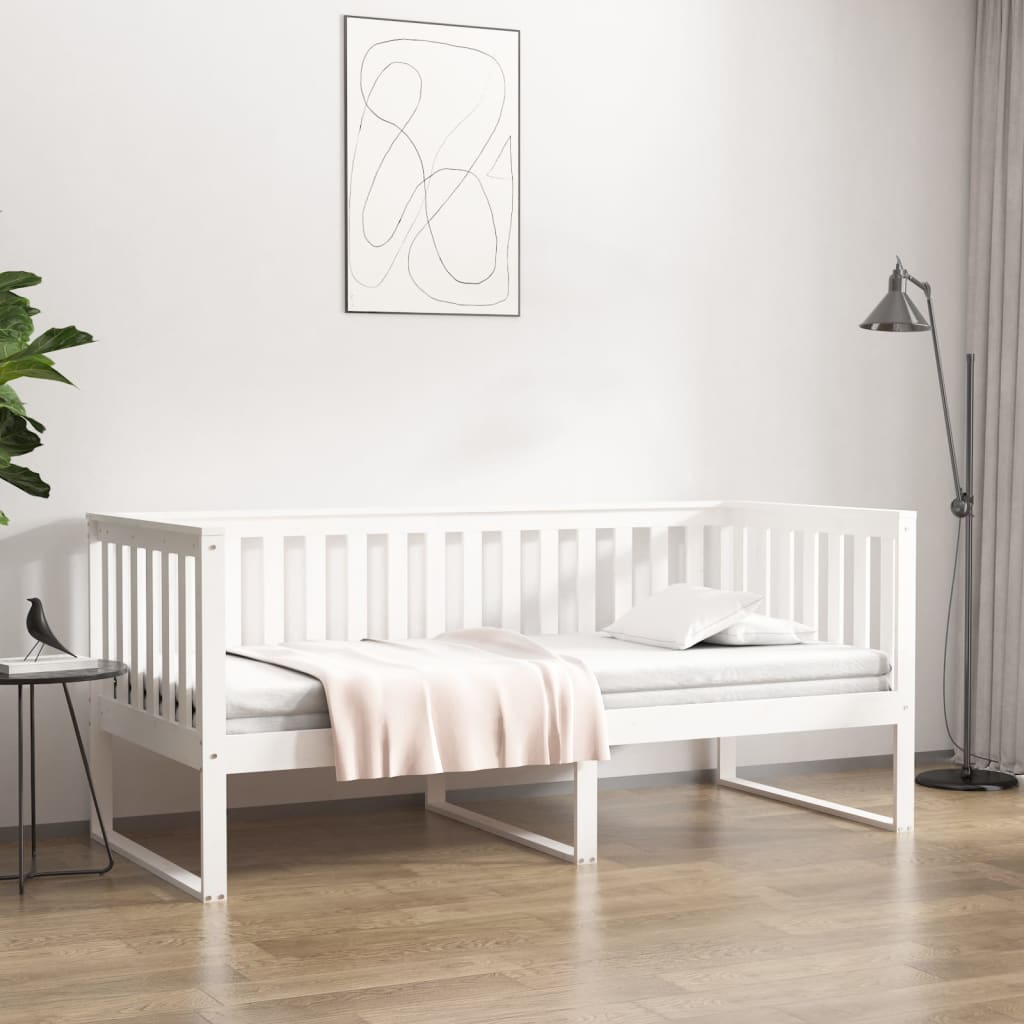 Day Bed without Mattress White 90x200 cm Solid Wood Pine