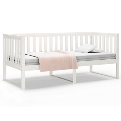 Day Bed without Mattress White 90x190 cm Single Solid Wood Pine