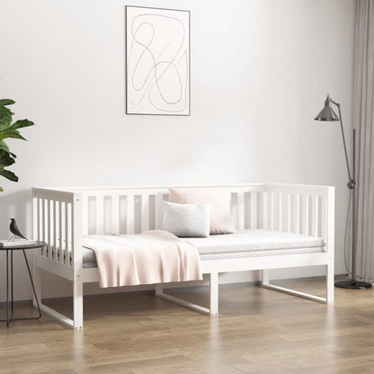 Day Bed without Mattress White 90x190 cm Single Solid Wood Pine