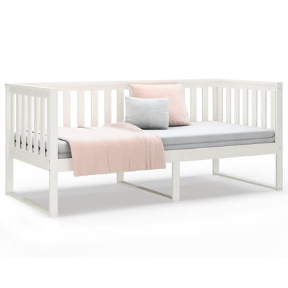 Day Bed without Mattress White 90x190 cm Single Solid Wood Pine