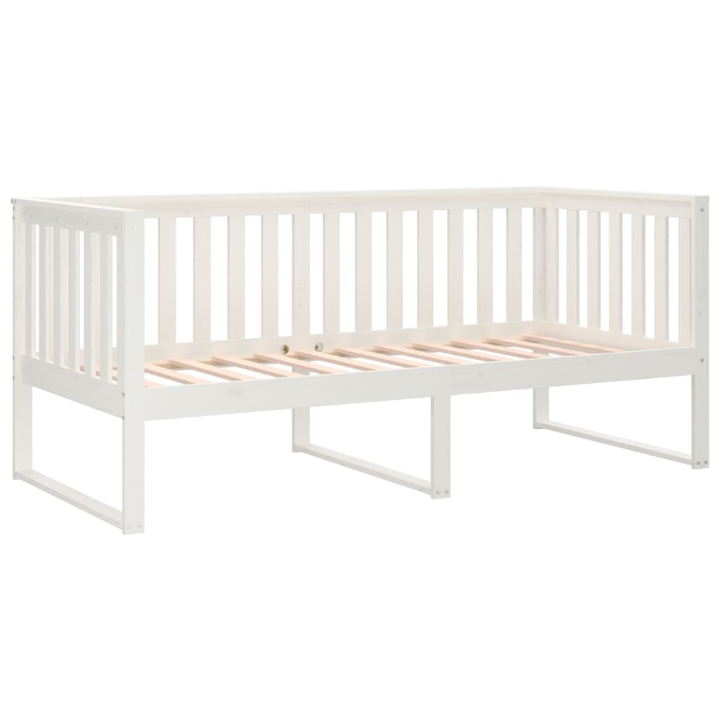 Day Bed without Mattress White 90x190 cm Single Solid Wood Pine