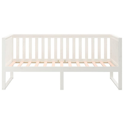 Day Bed without Mattress White 90x190 cm Single Solid Wood Pine