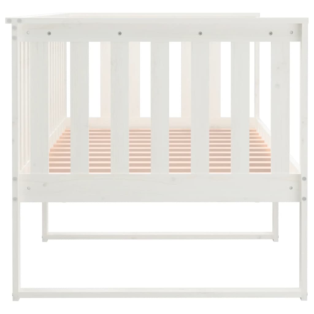 Day Bed without Mattress White 90x190 cm Single Solid Wood Pine