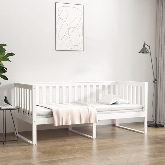 Day Bed without Mattress White 90x190 cm Single Solid Wood Pine
