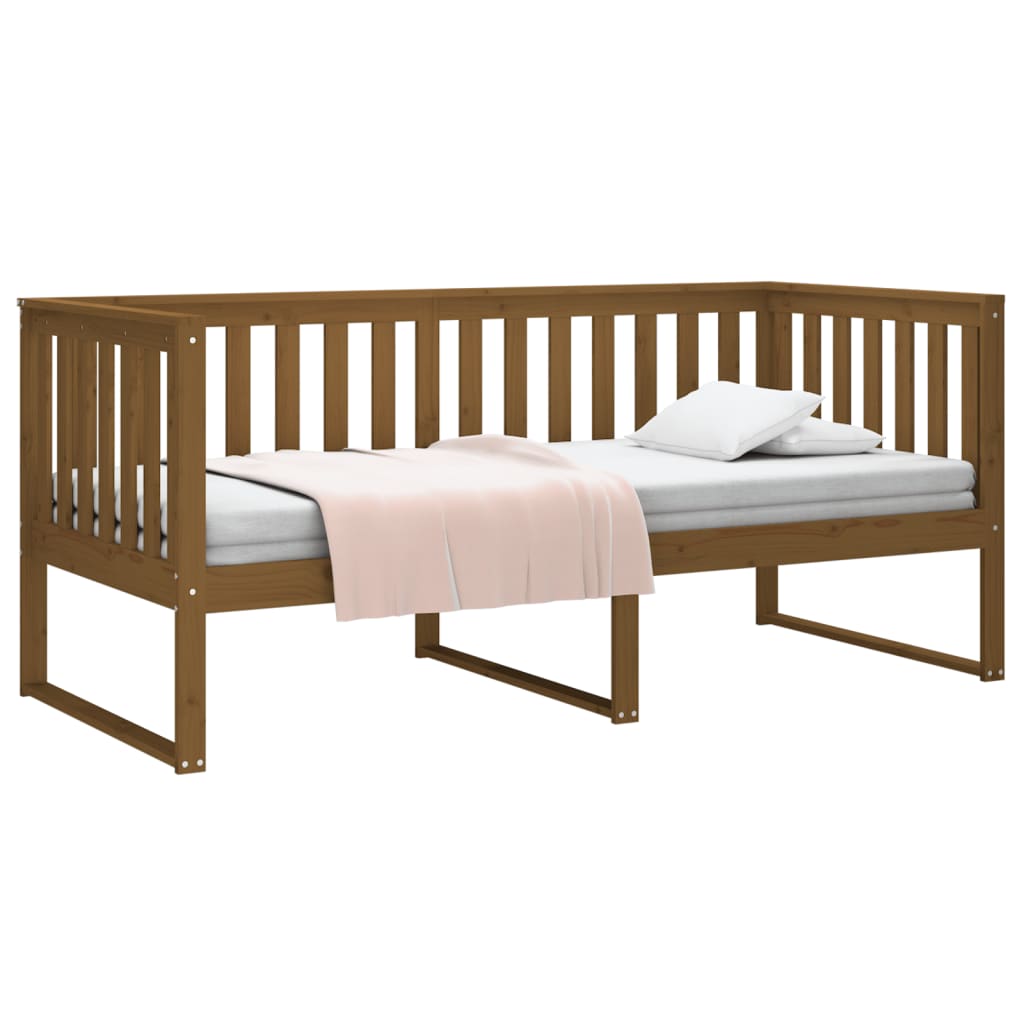Day Bed without Mattress Honey Brown 100x200 cm Solid Wood Pine