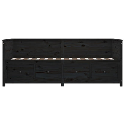 Day Bed without Mattress Black 80x200 cm Solid Wood Pine