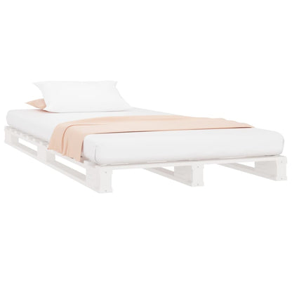 Pallet Bed without Mattress White Single Solid Wood