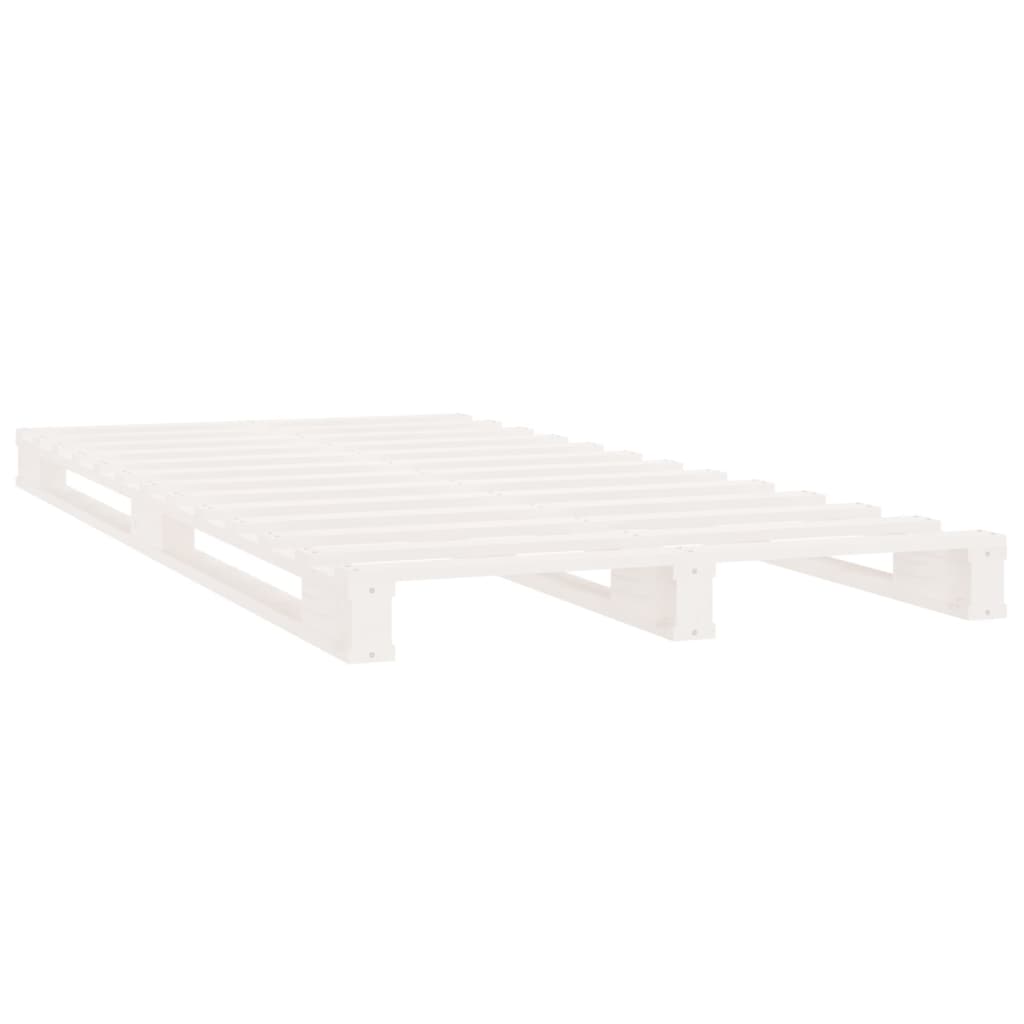 Pallet Bed without Mattress White Single Solid Wood