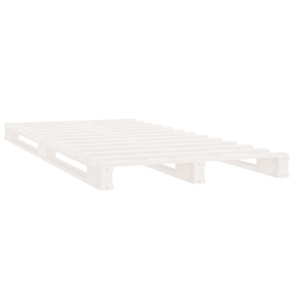 Pallet Bed without Mattress White Single Solid Wood