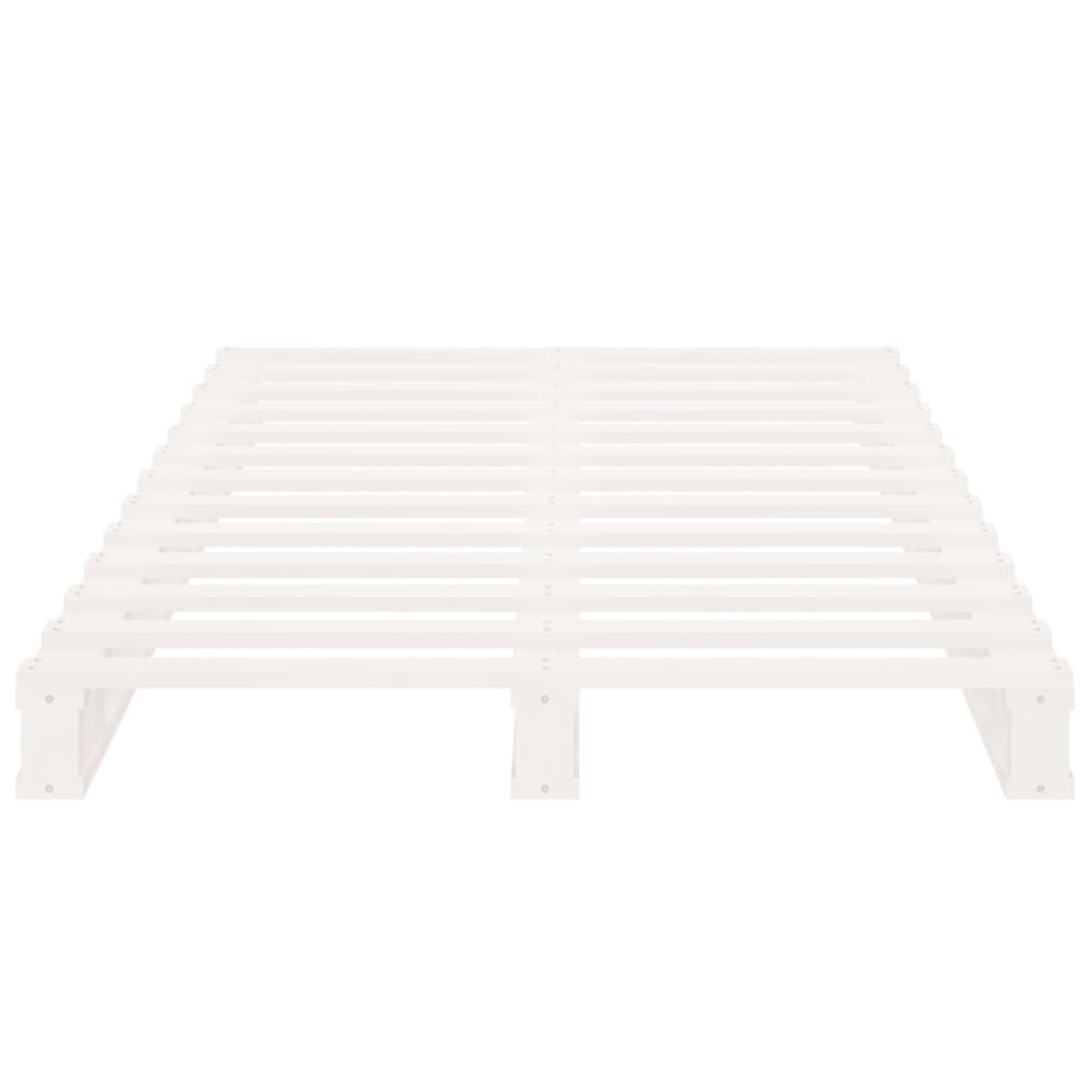 Pallet Bed without Mattress White Single Solid Wood