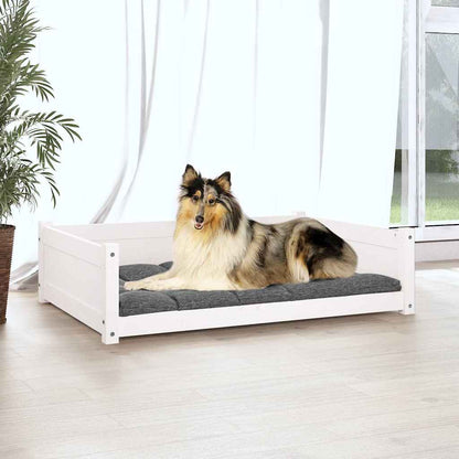 Dog Bed White 95.5x65.5x28 cm Solid Pine Wood