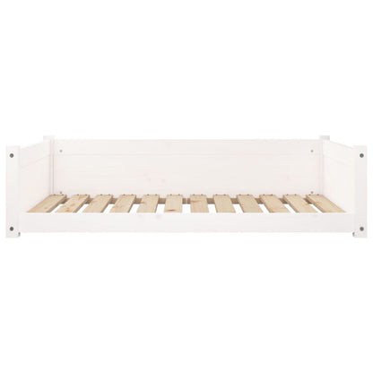 Dog Bed White 105.5x75.5x28 cm Solid Pine Wood