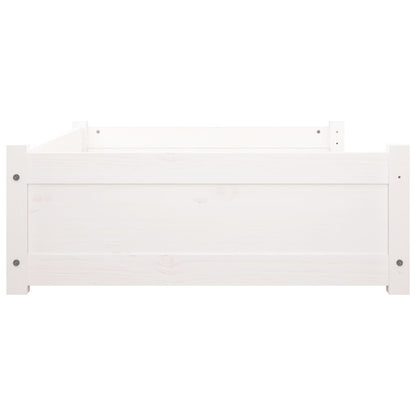 Dog Bed White 105.5x75.5x28 cm Solid Pine Wood