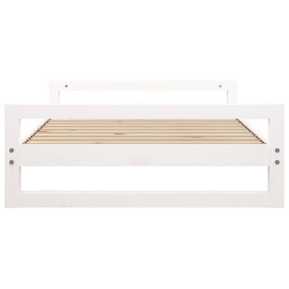 Dog Bed White 105.5x75.5x28 cm Solid Pine Wood