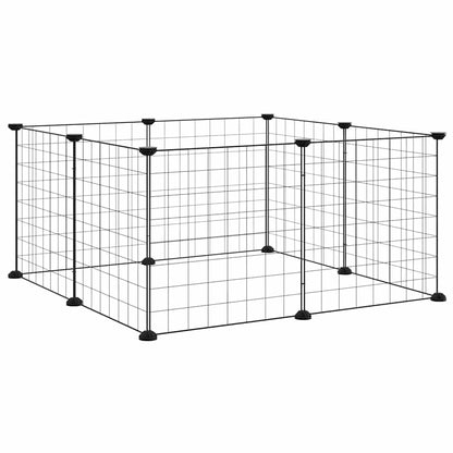 8-Panel Pet Cage Black 35x35 cm Steel