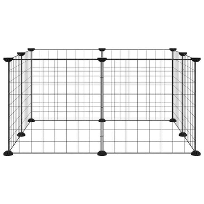 8-Panel Pet Cage Black 35x35 cm Steel