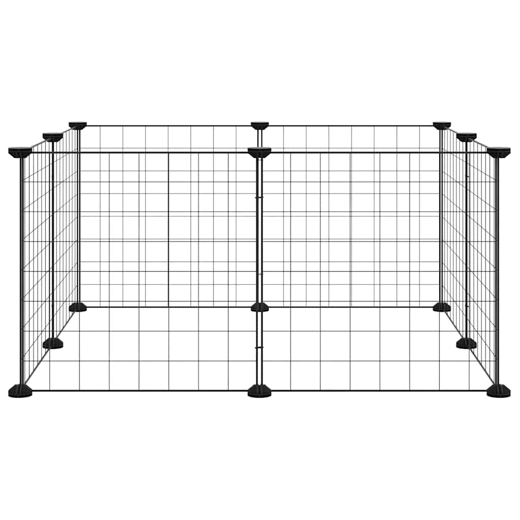 8-Panel Pet Cage Black 35x35 cm Steel