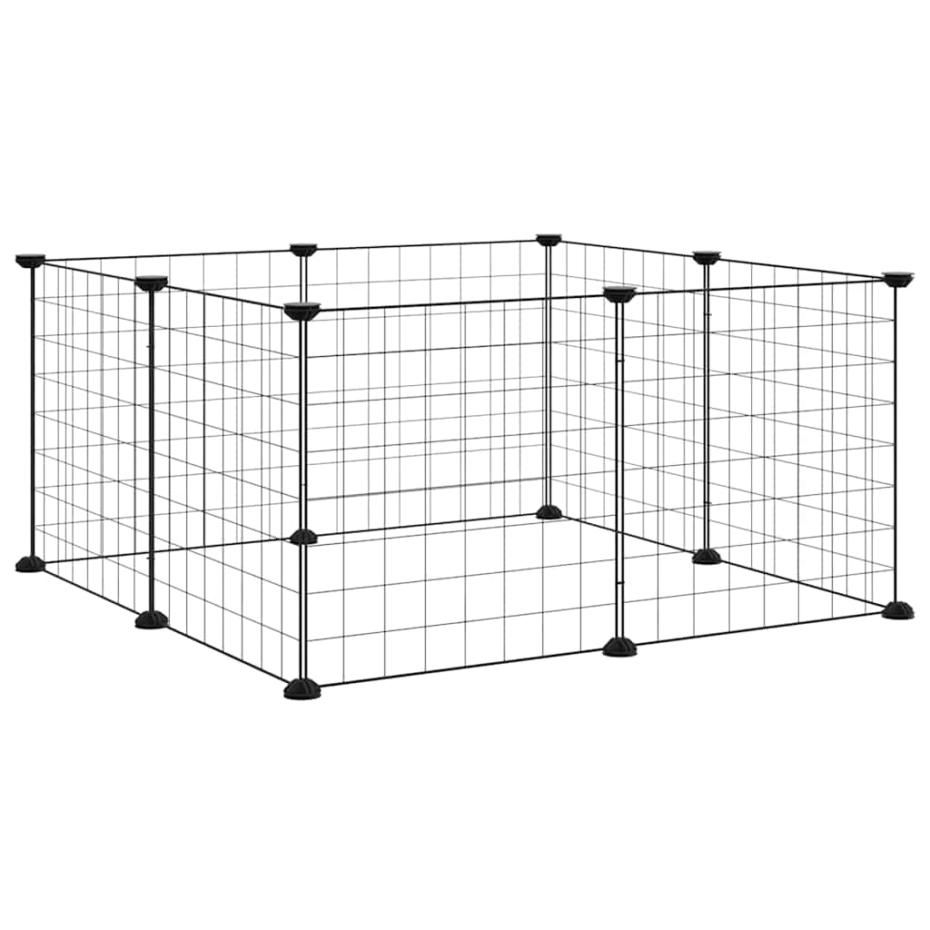 8-Panel Pet Cage Black 35x35 cm Steel