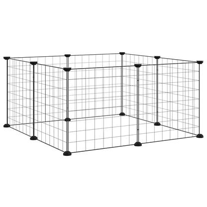 8-Panel Pet Cage Black 35x35 cm Steel